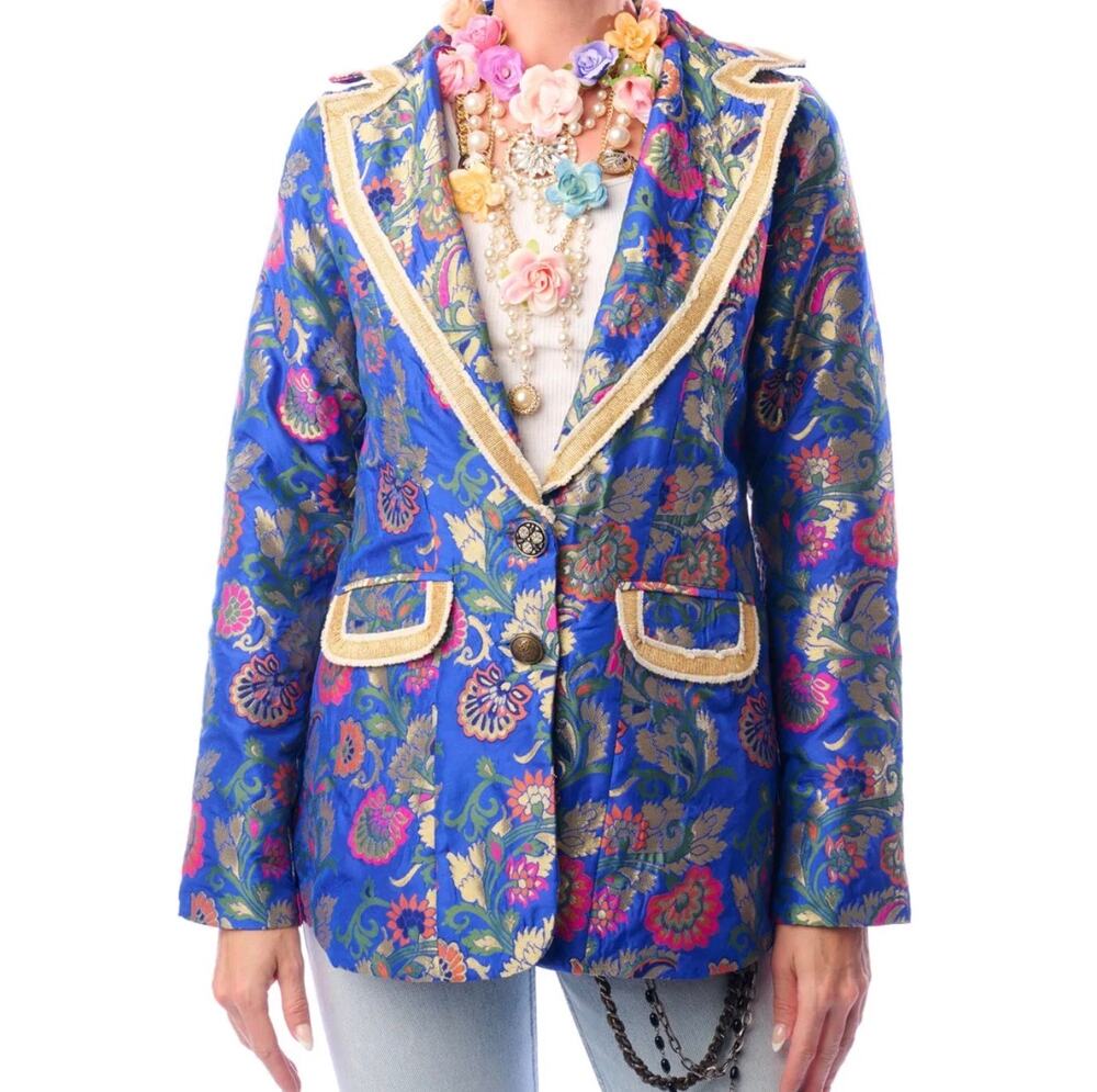 Aratta Silk Renaissance Jacquard Blazer/Jacket Womens Medium